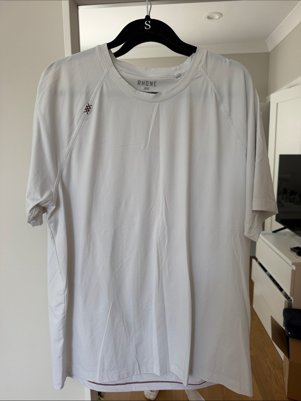RHONE White Short Sleeve Crew Performance Tee